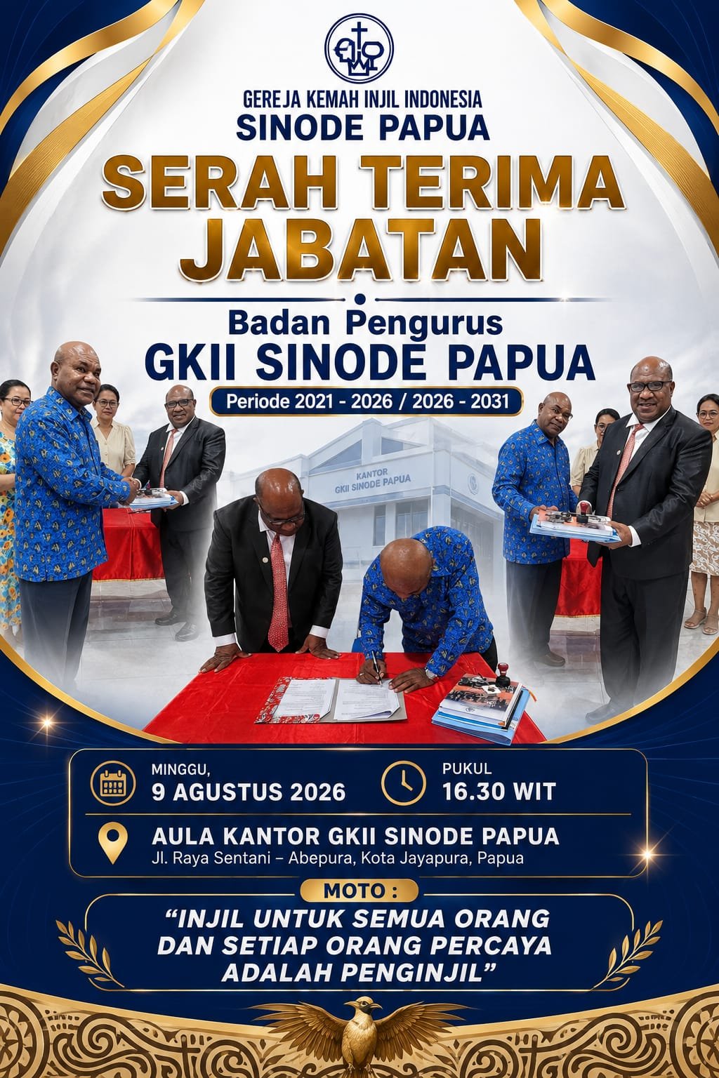 Serah Terima Jabatan BPH GKII Sinode Papua: Wujud Keteladanan, Sinergi, dan Keberlanjutan Pelayanan